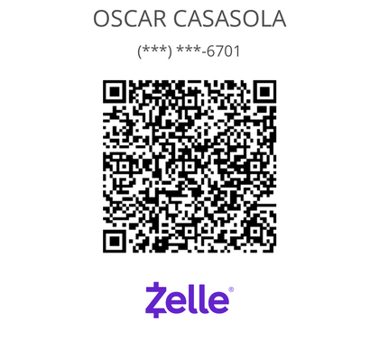 Zelle QR code for Oscar Casasola